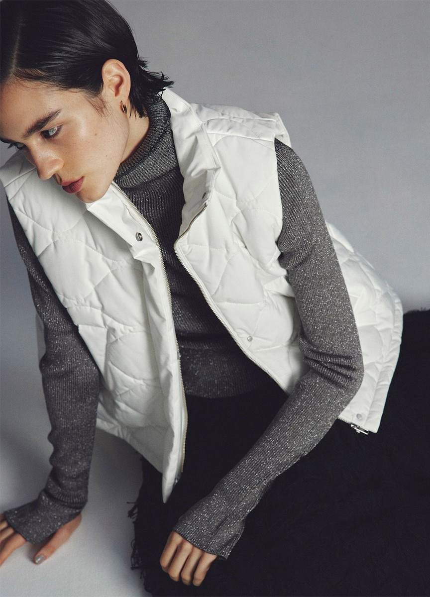 絎縫立領造型背心